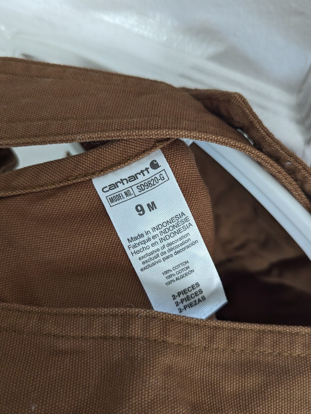 Carhartt Canvas Ruffle Overalls, 9m - Picture 4 of 4